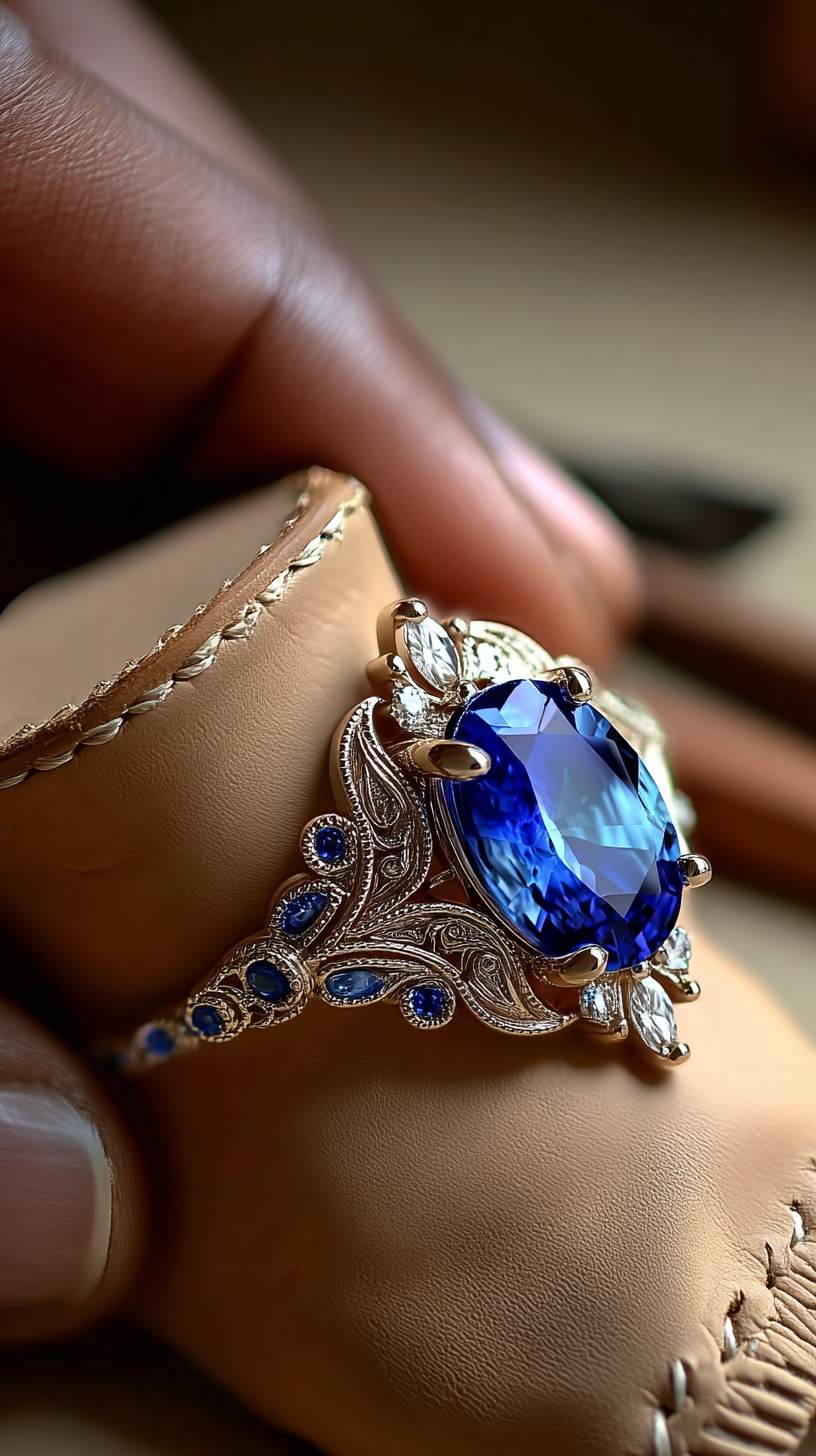 oval ceylon sapphire ai generated on MidJourney